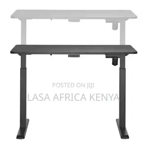 Electric Height Adjustable Sit-Stand Desk 129x38cm Black Wood Steel