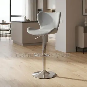 Low Back Velvet Bar Stool- Gray