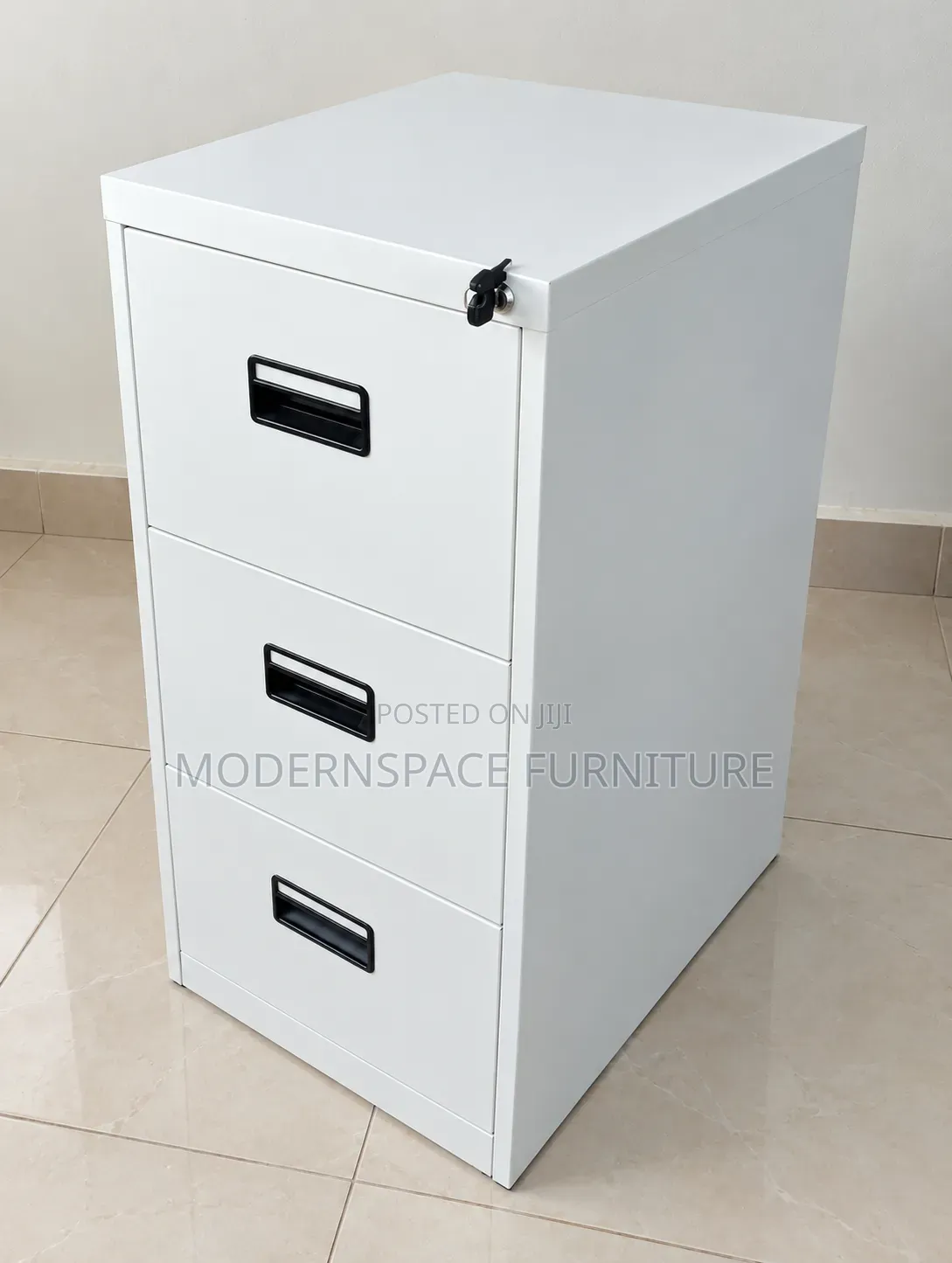 White Three-Drawer Filing Cabinet