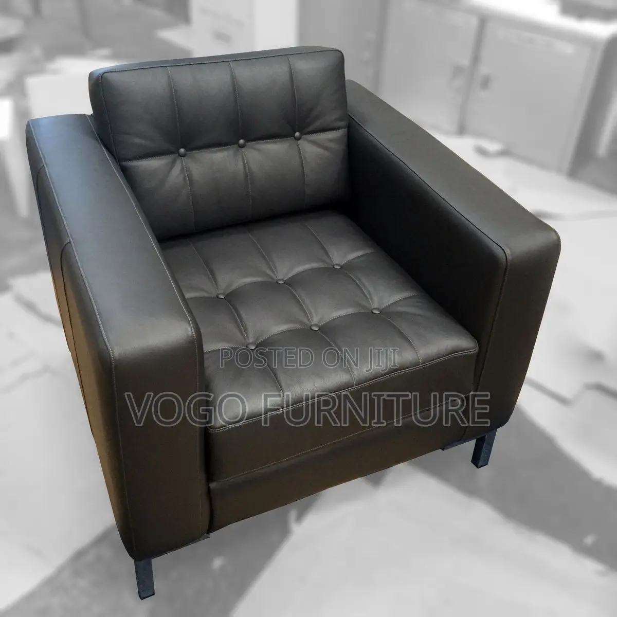 Office Sofa; 1-Seater Leather Office Sofa