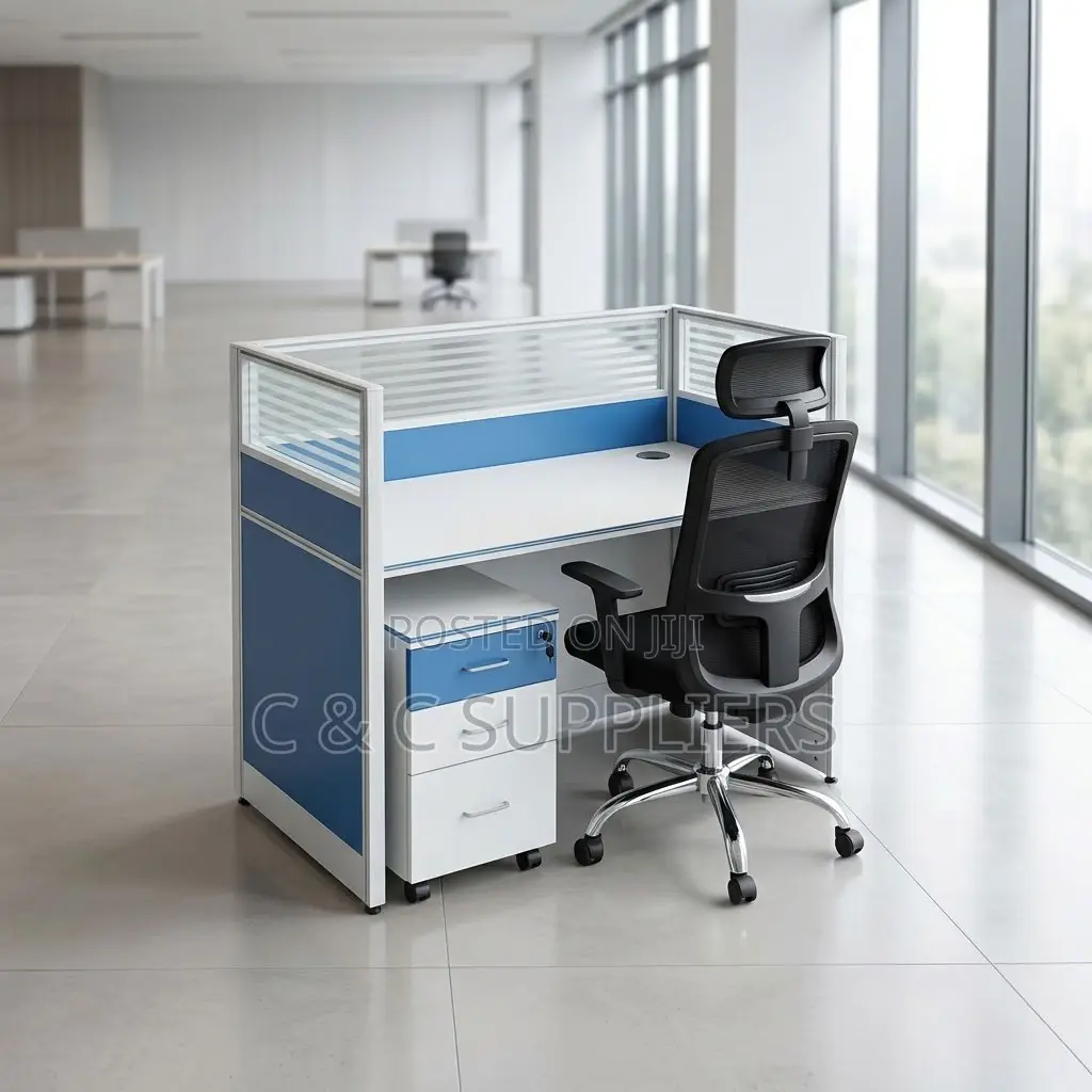 1-Way Modular Workstation Desk-With Pedestal