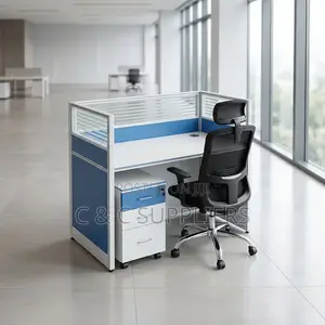 1-Way Modular Workstation Desk-With Pedestal