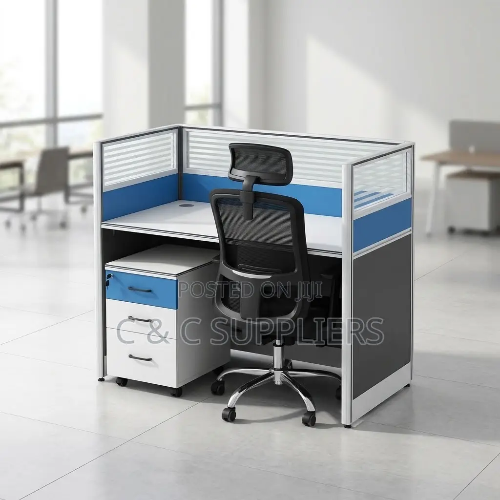 1-Way Modular Workstation Desk-With Pedestal
