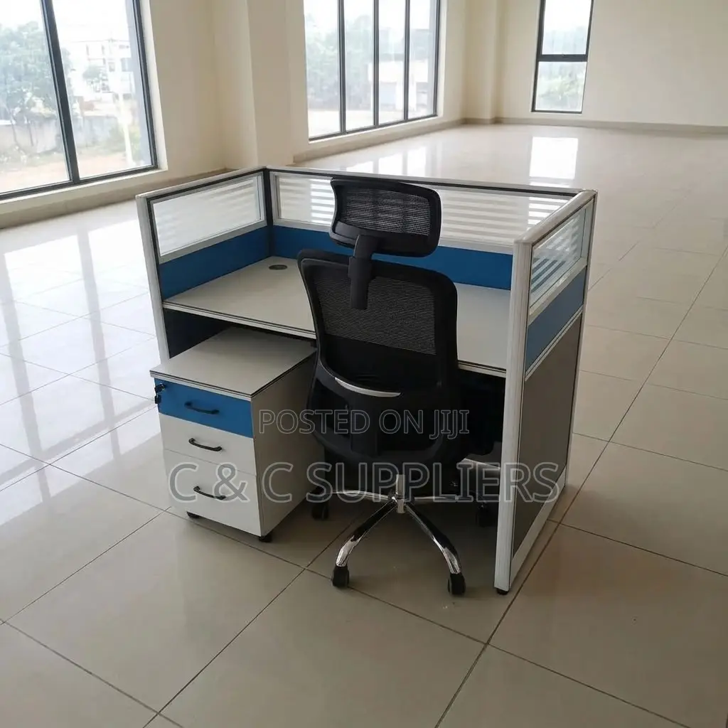 1-Way Modular Workstation Desk-With Pedestal