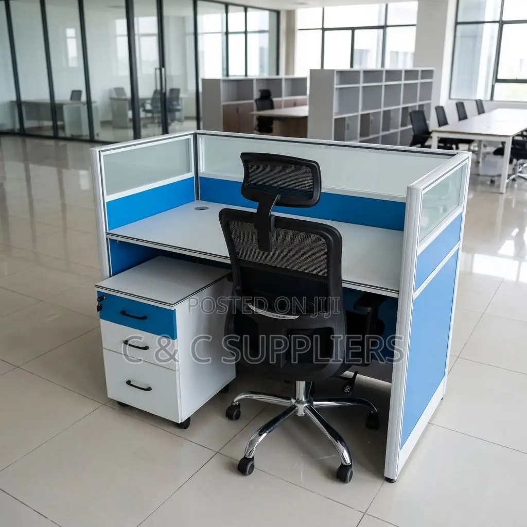 1-Way Modular Workstation Desk-With Pedestal