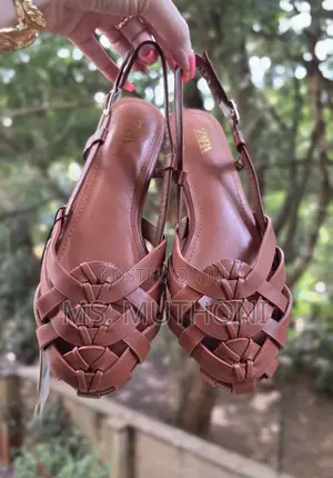 Woven Caged Woven Fisherman-Style Slingback Flat Sandals Size 37-42