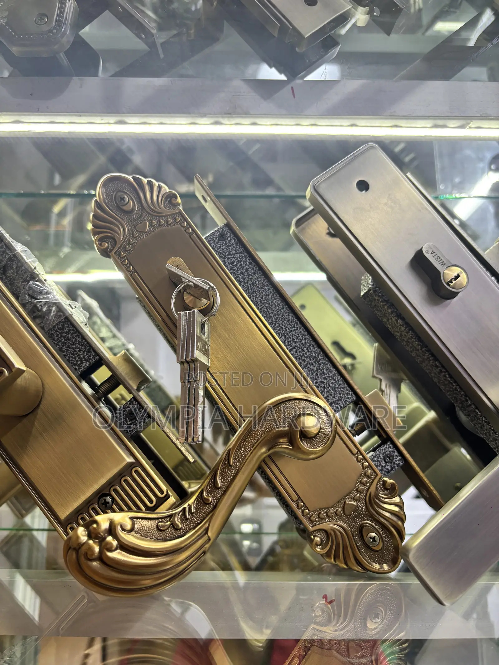 WISTA Door Lock Gold/Coffee (Decorated
