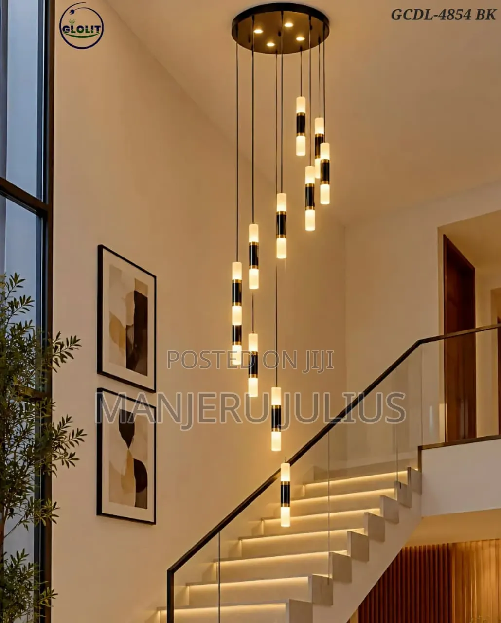 Elegant Led Staircase Chandelier