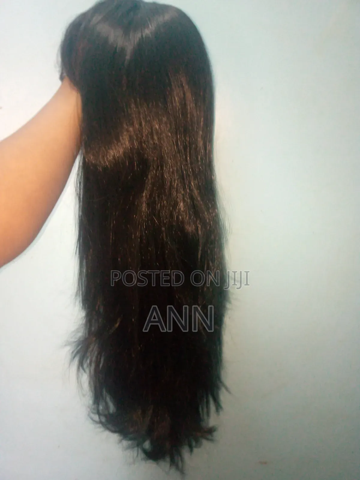 Customized 26" Soft Synthetic Straight Wig With Bangs and Layers.