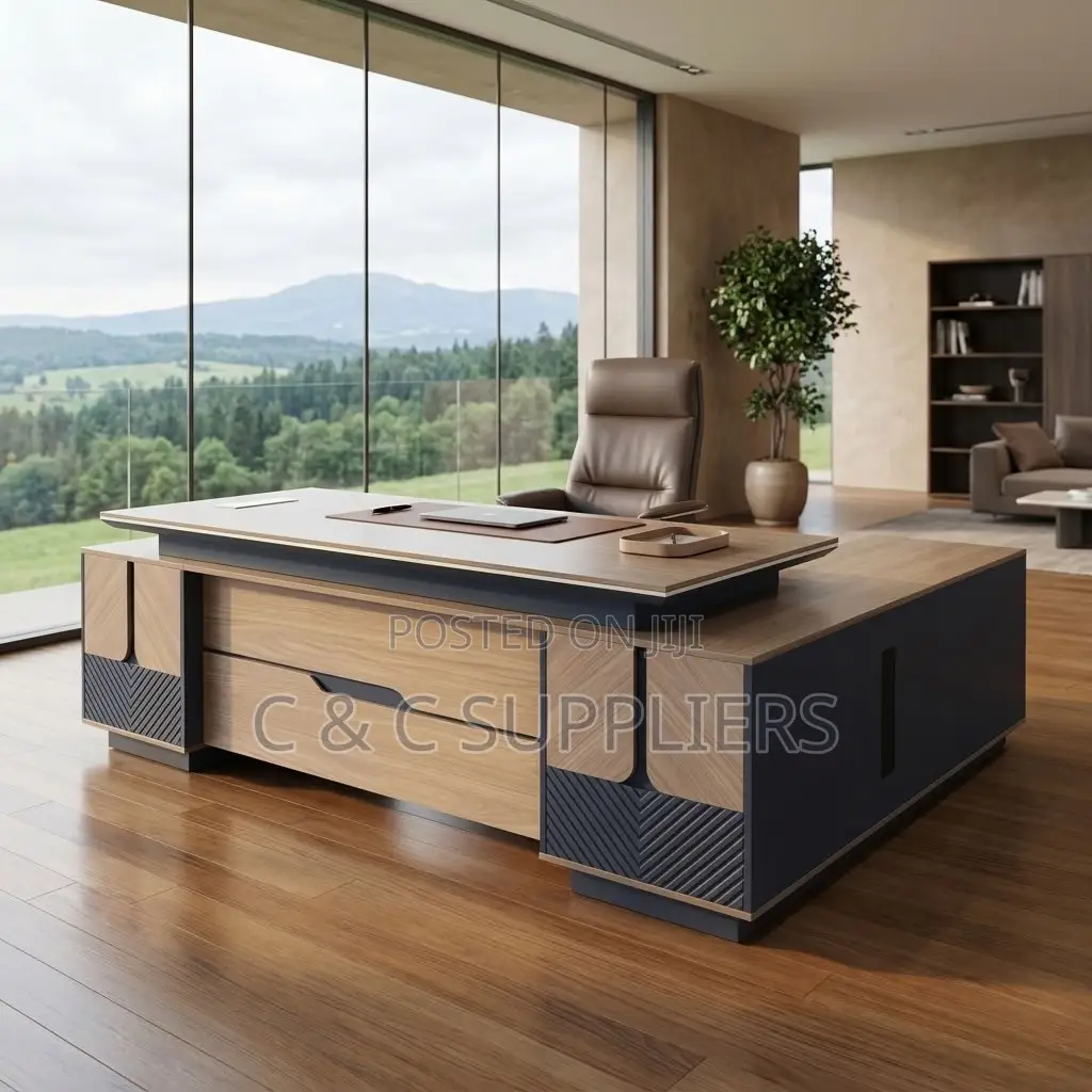2.4 M Executive Table With Side Extension.