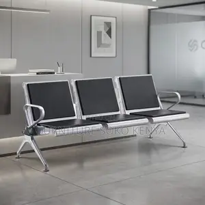 Padded Three Link Bench | Leather Bench With Metal Frame