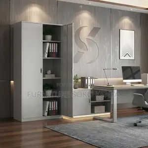 Gray Office Filing Cabinet | Five Adjustable Storage Cabinet
