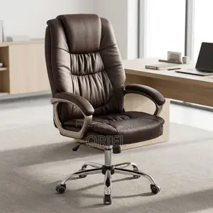 Brown High-Back Executive Office Chair – Elegant Manager's Seat