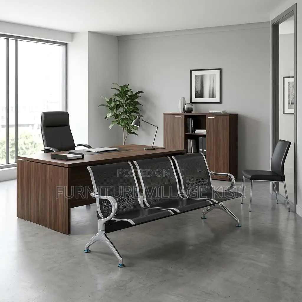 3-Person Metallic Reception Bench