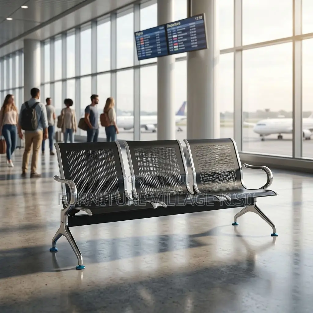 3-Person Metallic Reception Bench