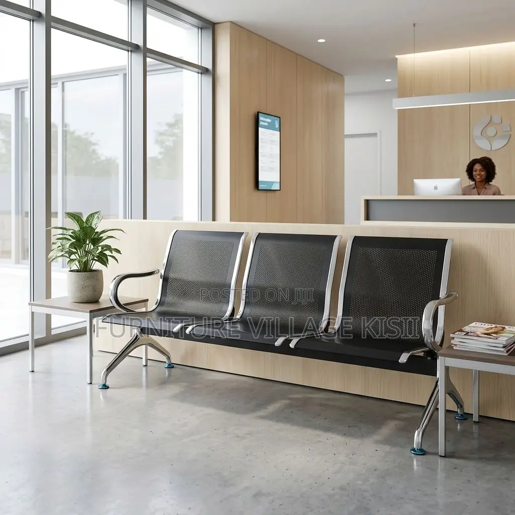 3-Person Metallic Reception Bench