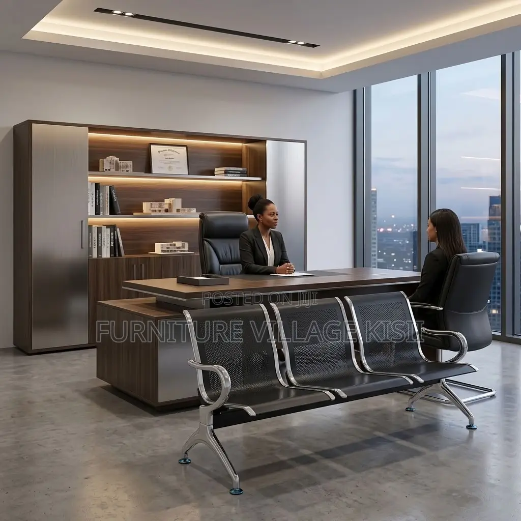 3-Person Metallic Reception Bench