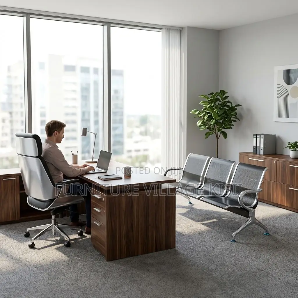 3-Person Metallic Reception Bench