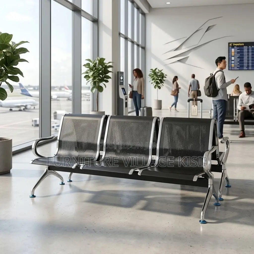 3-Person Metallic Reception Bench