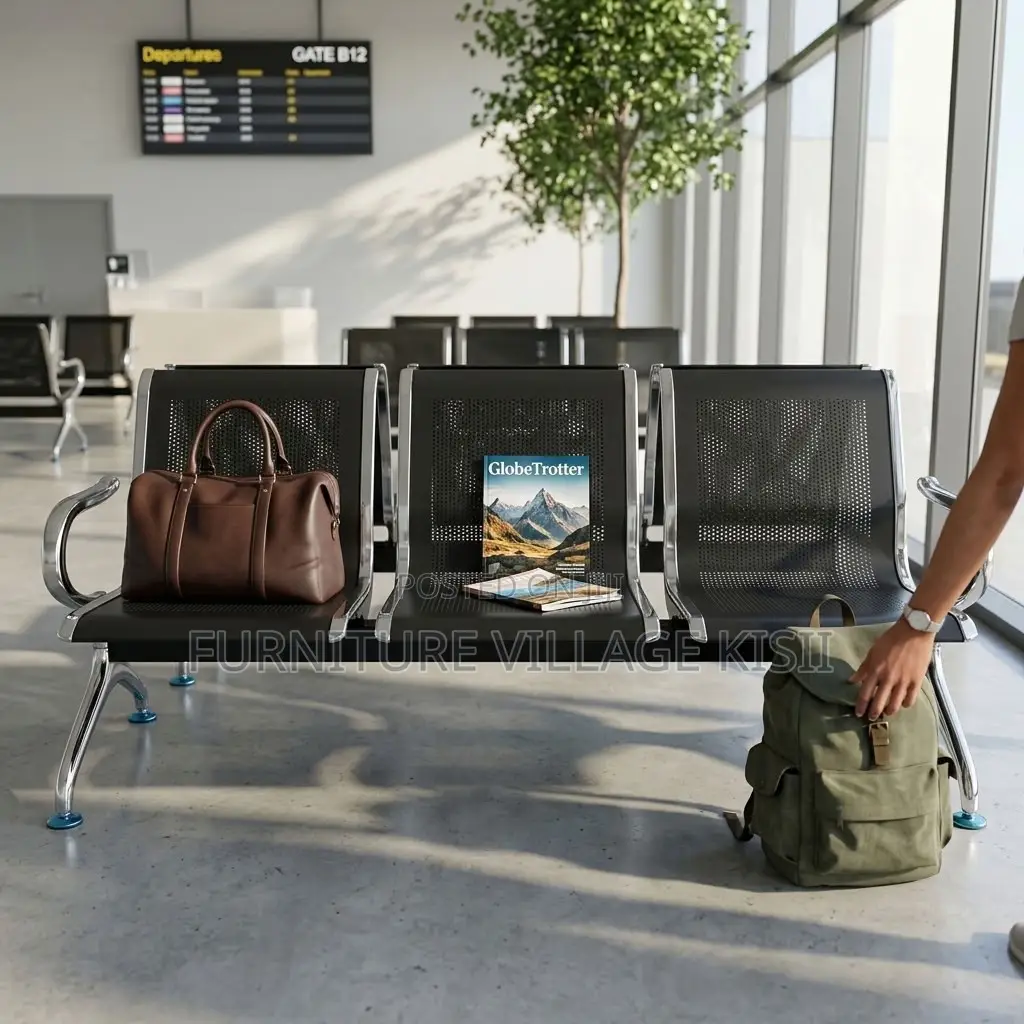 3-Person Metallic Reception Bench
