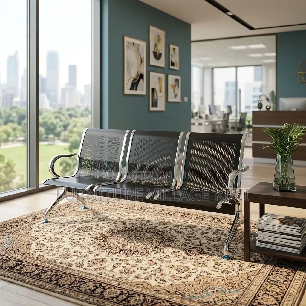 3-Person Metallic Reception Bench
