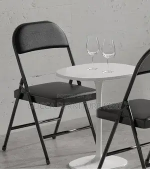 Portable Minimalist Foldable Black PU Study Chair