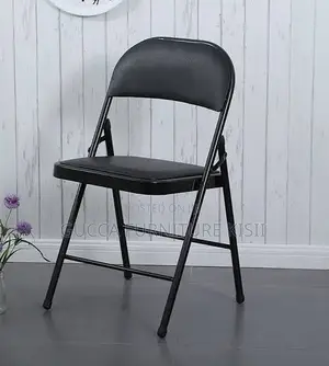 Portable Minimalist Foldable Black PU Study Chair