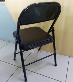 Portable Minimalist Foldable Black PU Study Chair