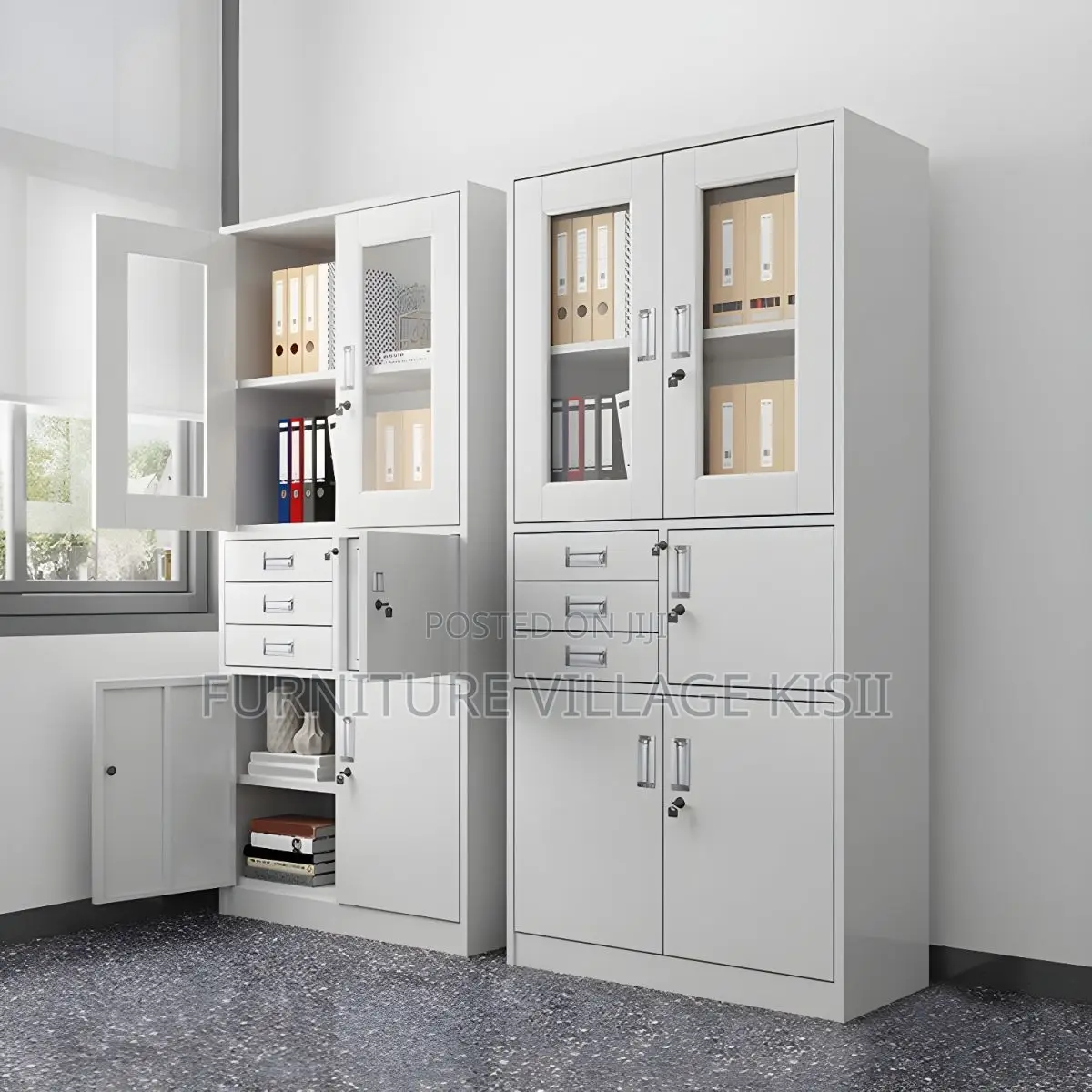 Metallic Filing Cabinet With Safe
