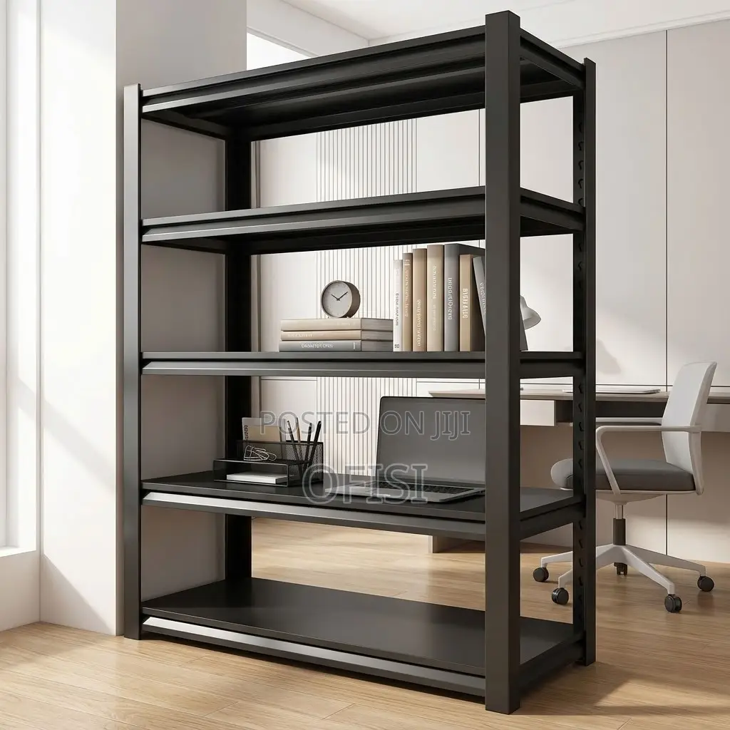 Shielving Rack; Adjustable 5-Tier Metal Shelving Rack
