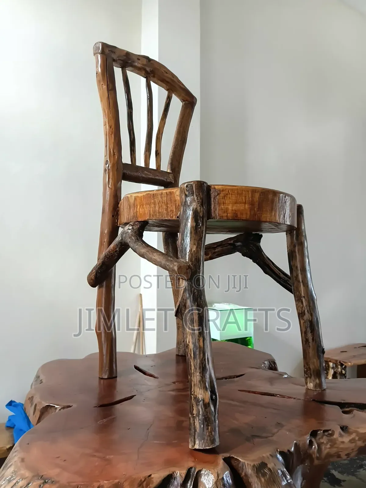 Rustic Handcrafted Wooden Dining Chair