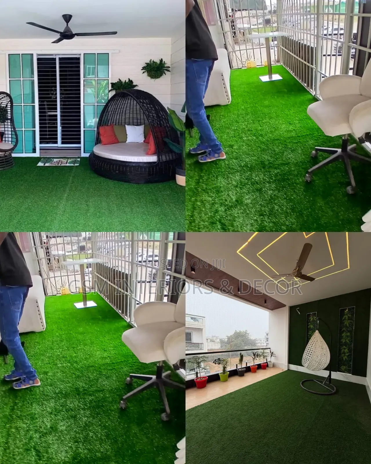Artificial Green Grass Carpets for Outdoor Porch Per M2