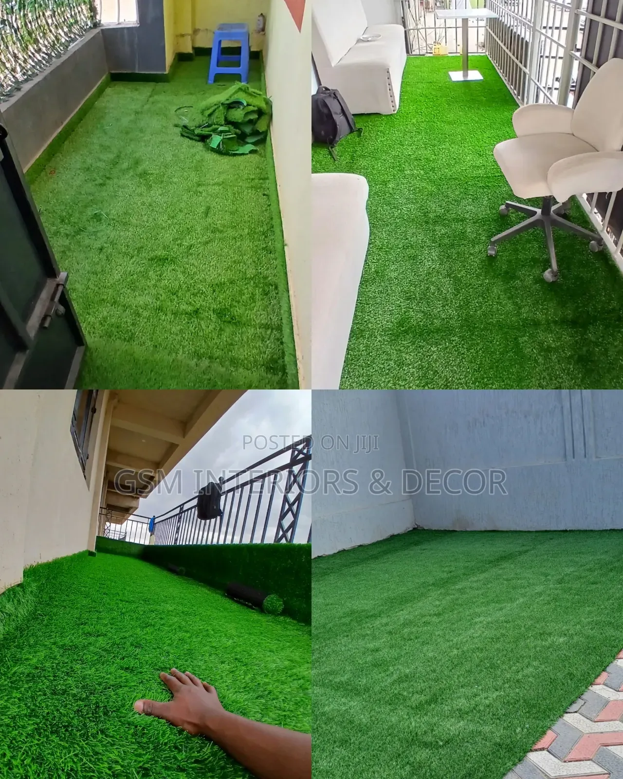 Master Balcony Artificial Green Grass Carpets With Lush Blades