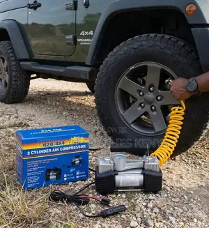 12V Car Tire Inflator Air Compressor 2 Cylinder Portable Heavy Duty