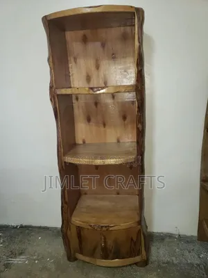6ft Rustic Natural Wood Display Shelf