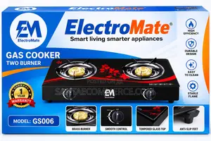 Electromate Double Burner Glass Top Gas Cooker