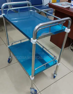 Stainless Steel Instrument Trolley 2 Shelf | Medical Dressing Trolley