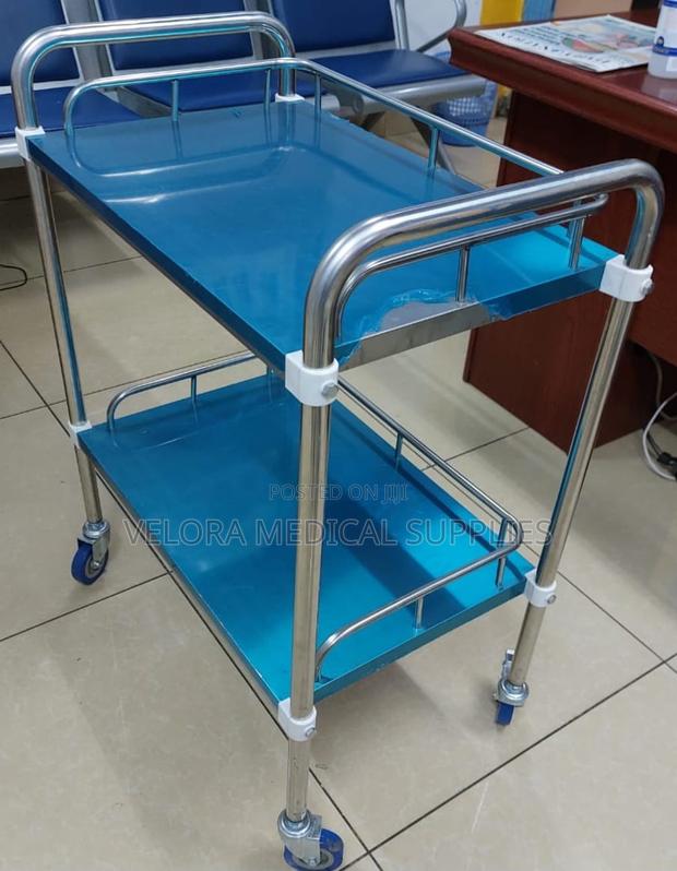 Stainless Steel Instrument Trolley 2 Shelf | Medical Dressing Trolley