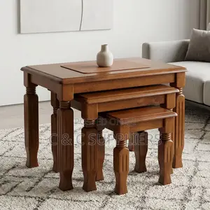 Three-Piece Wooden Side Stool Set