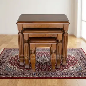 Three-Piece Wooden Side Stool Set