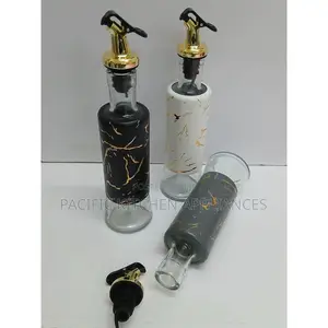 500ml Marble Oil & Vinegar Bottle. Elegant Non-Drip Glass Dispenser