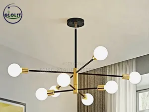 Modern Gold & Black Statement Chandaliers