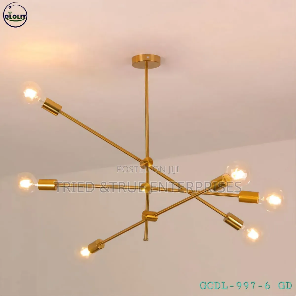 Modern Gold & Black Statement Chandaliers