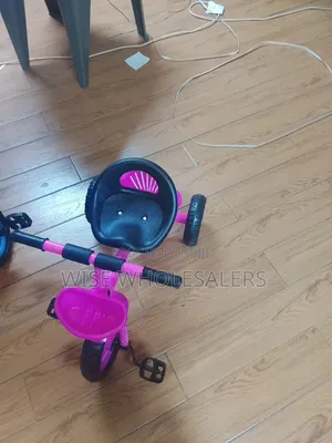 Pink Kids Tricycle With Basket and Comfortable Seat