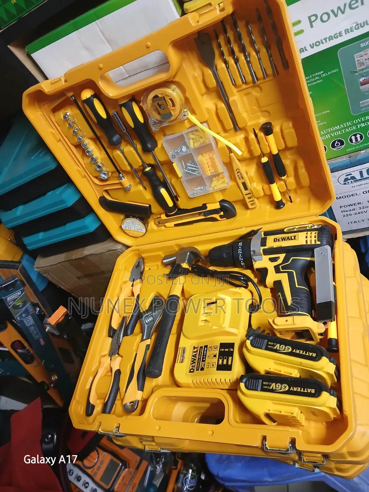 DeWalt-branded Cordless Electric Drill and Multi-Tool Accessory Kit