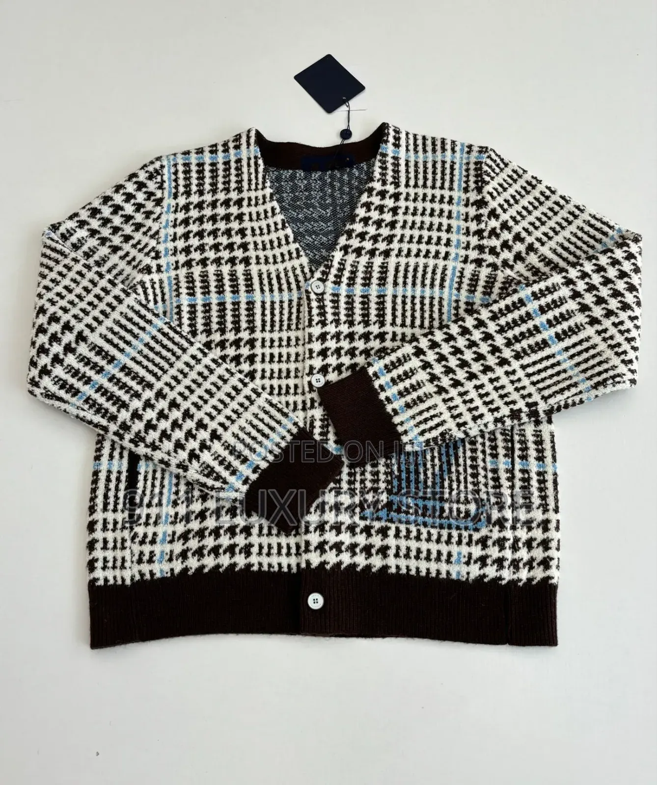 Louis Vuitton Textured Plaid Cardigan