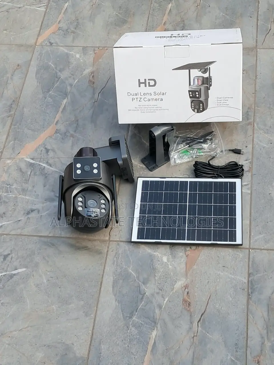Dual Lens Solar Security Camera With Motion Detection and Night V