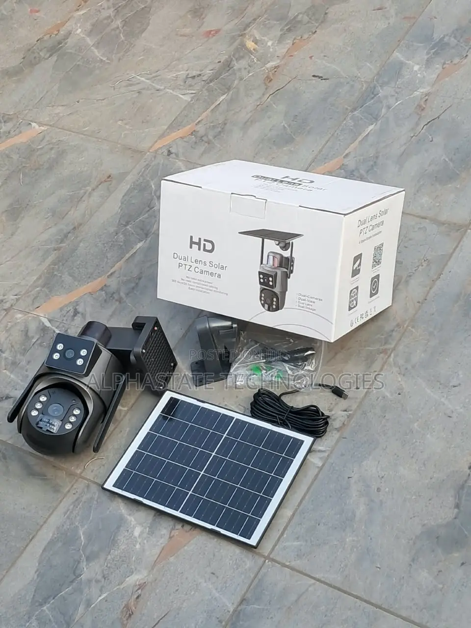 Dual Lens Solar Security Camera With Motion Detection and Night V