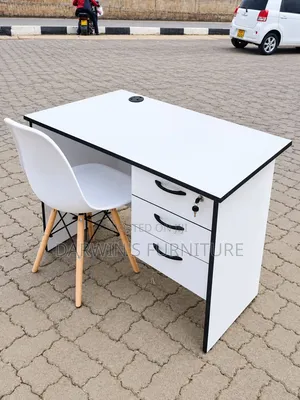 White Office Table and Eames Chair