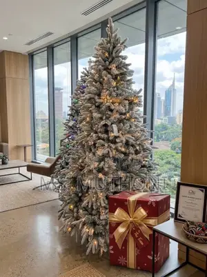 Heavily Flocked Pre-Lit Christmas Tree